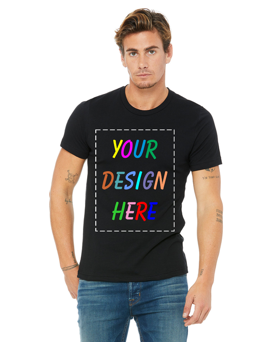 3 Business Days Turnaround - Full Color DTG Printing on Black - Bella + Canvas 3001C Unisex Jersey Custom T-Shirt