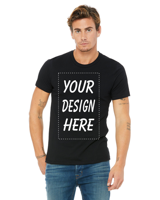 Standard Turnaround-No Rush (4-7 Business Days) - Single Color Screen Printing on Black - Bella + Canvas 3001C Unisex Jersey Custom T-Shirt